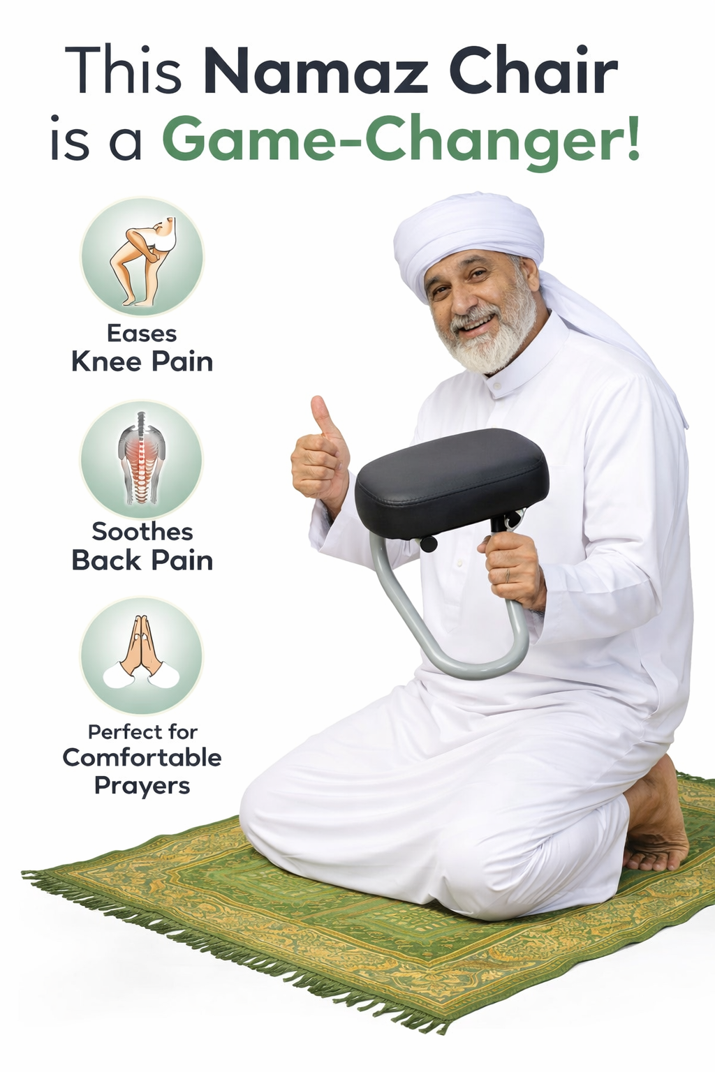 Portable Namaz chair for painless prayers